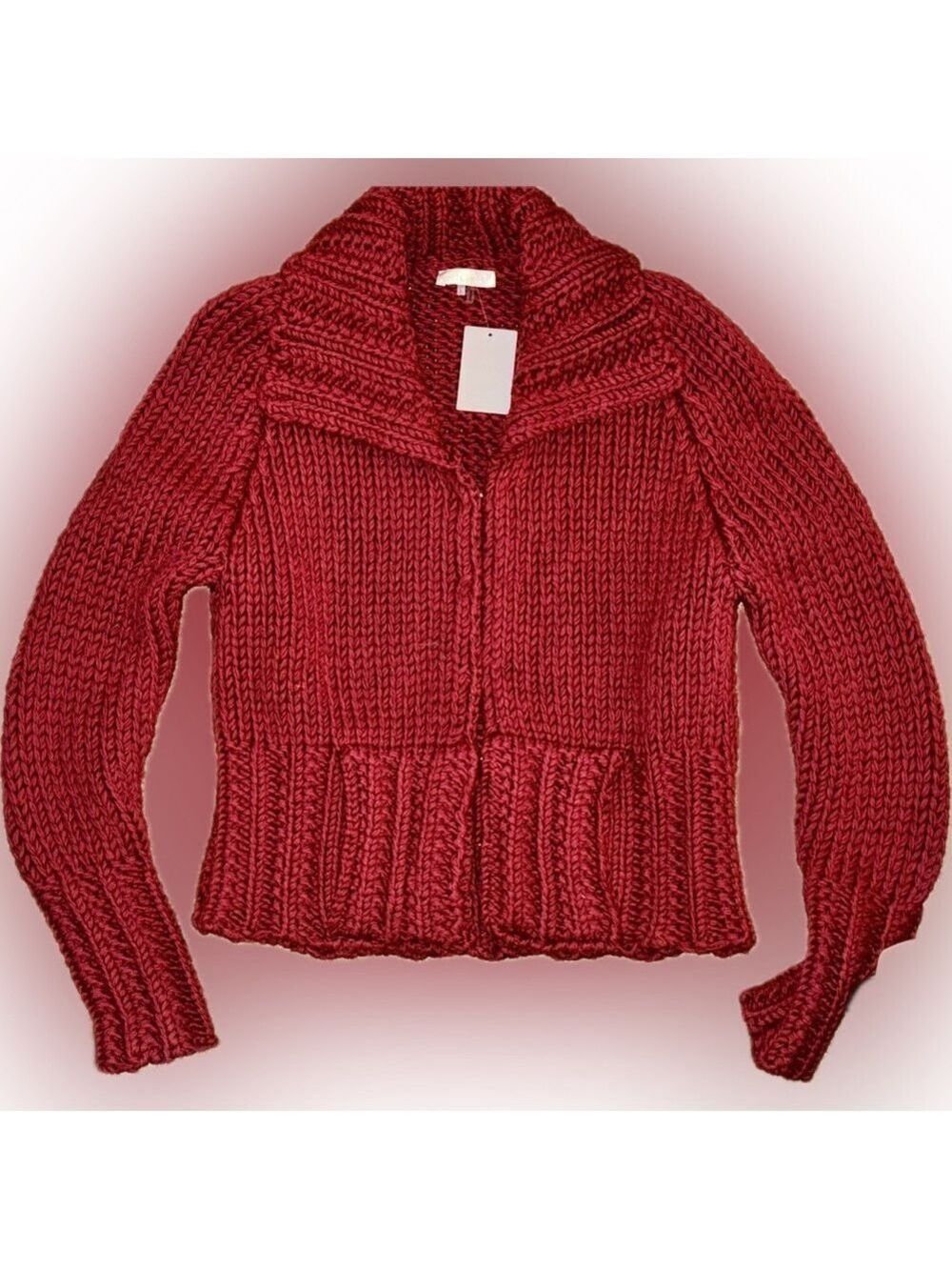 Ecru NWT Deep Red Chunky Knit Cardigan